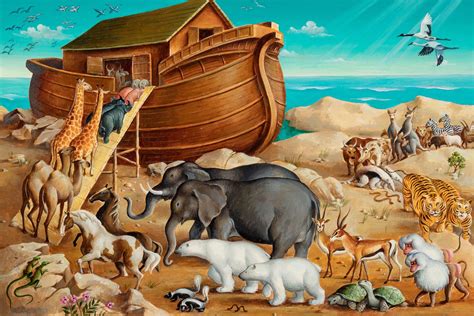 Noah animal - 6 Noah was six hundred years old when the floodwaters came on the earth. 7 And Noah and his sons and his wife and his sons’ wives entered the ark to escape the waters of the flood. 8 Pairs of clean and unclean animals, of birds and of all creatures that move along the ground, 9 male and female, came to Noah and entered the ark, as God had ...
